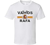 Suave y cómodo N/Y Rafael Nadal Vamos Rafa - Camiseta de fútbol con la bandera de España, color blanco