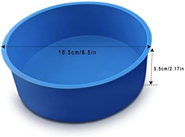 JSUOEO Silicone Cake Tins, Silicone Round Cake Silicone Cake Mould Nonstick and Quick Release Silicone Baking Tins Round Cake Pan for Layer Cakes Pancakes Pizza Bread 2PCS Blue
