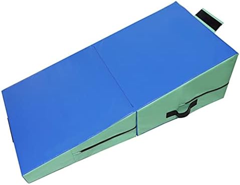 Folding Incline Gymnastics Cheese Mat for Home Exercise - Custom Colors - Gymnastics Wedge Mat with Carrying Handles for Aerobics