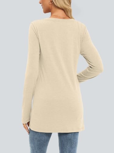 Image of AUTOMET Womens Long Sleeve Shirts V Neck Casual Tops with Pockets Loose Dressy Basic Fall Outfits Clothes Winter Trendy 2025