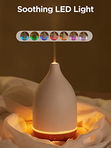 Innogear 100Ml Upgraded Essential Oil Diffuser & 150Ml Ceramic Diffuser Stone Oil Diffuser, Cool Mist Humidifier With 7 Colors Lights 2 Mist Mode Waterless Auto-Off For Home Office #TOP6