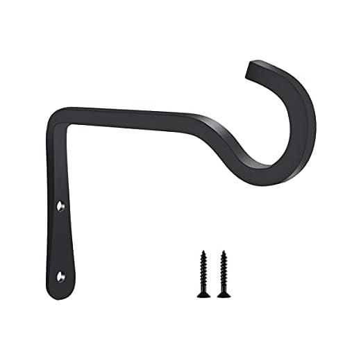 HH-LIFE 1 pieza negros soportes para colgar 15x10 cm, gancho de pared para plantas, gancho de pastores, jardinería, linternas, campanillas de viento