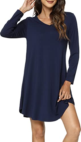 Image of GYS Womens Bamboo Viscose Nightgown Super Soft Lightweight Night Shirts for Sleeping