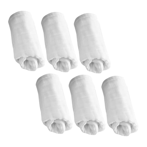 YARNOW 6pcs Muslin Burp Cloths Soft Cotton Diapers Breathable Wash Cloths for Newborns Reusable Washable Boys