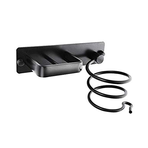 Preisvergleich Produktbild INHDBOX Haartrocknerhalter,Wandhalterung Edelstahl Fönhalter Föhn Halterung Einhängegestell Veranstalter für Hotel Baderzimmer Wohnzimmer Barbershop (Schwarz)