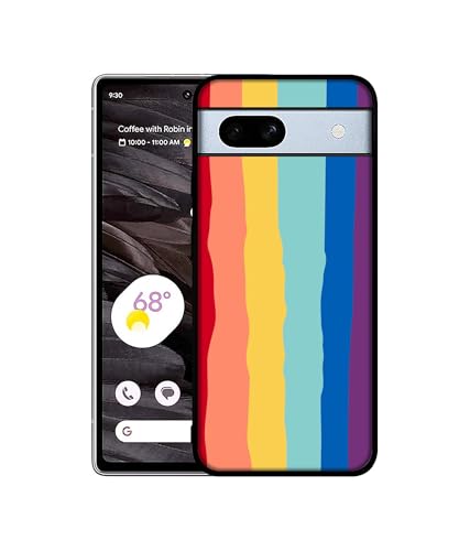 Image of Rainbow Design Premium 2D Printed Metal Back Case Cover for Google Pixel 7A 5G