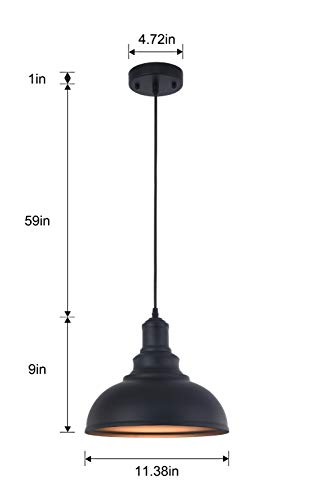 Mgloyht Pendant Lighting, Metal Vintage Farmhouse Ceiling Lamp, Hanging Light Fixtures With E26 Base, Industrial Black Pendant Lights For Hallway Kitchen Island Dining Room Living Room #TOP1