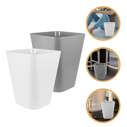2 piezas tapa cuadrada para caneca de basura pequeña plástico miniatura 6