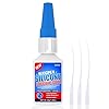 ALECPEA 30g Silicone Glue - Fast-Bonding & Weatherproof Adhesive for Silicone, Silicone Rubber, Liquid Silicone, CAR, TPU, TPR, TPE - Quick Set in 15 Seconds, 3 Applicator Nozzles