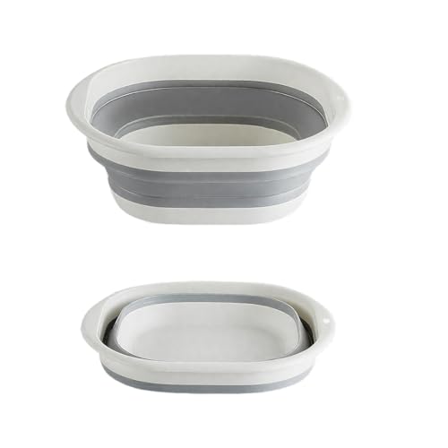 Lavabo pieghevole, 2.7L, catino pieghevole, bacinella bucato, pieghevole, salvaspazio, per campeggio, cucina, casa (grigio)