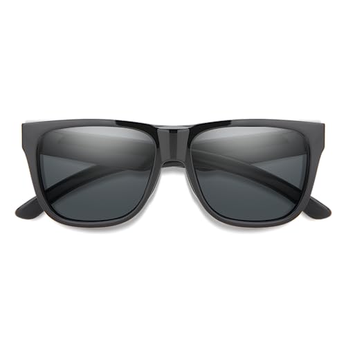 Image of SMITH Lowdown 2 Sunglasses with Carbonic Lenses - Performance Sports Active Sunglasses For Running or Everyday Wear - For Men & Women - Black + Grey Lenses