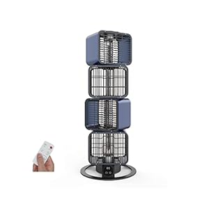 Elektrische Kachel Ruimteverwarming met afstandsbediening 4 standen Elektrische verwarming onafhankelijk 45° draaibaar, ingebouwde oververhittings- en kantelbeveiliging, 12-uurs timing, thermostaat Ventilatorkachel Voor Slaapkamer