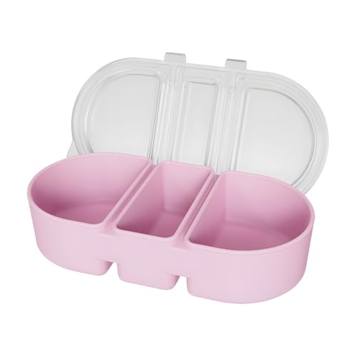 MHADBKH Confezione da 3 scatole multiuso in silicone, separate, impermeabili, per salse, snack, carne come il freddo, accettano cucina, viaggi, casa, immune al freddo