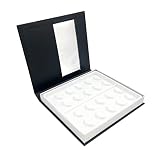 Portable False Lash Book Storage Case- Organize 10 Pairs of Eyelashes, Travel Makeup Box for Women Girls- Paper & Clear Window Design - White Tray, Black