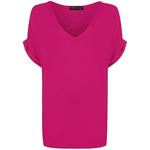 WearAll Women's Plus Size V-Neck Baggy Top Cover