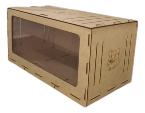 Gaiola Terrário para Hamster e Roedores com Comedouro, Marrom