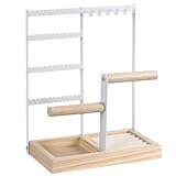 BESSTUUP Soporte de exhibición de joyas para pendientes, caja colgante, accesorios, reloj, árbol de exhibición moderno, almacenamiento de escritorio, diseño de 3 niveles, soporte organizador de base