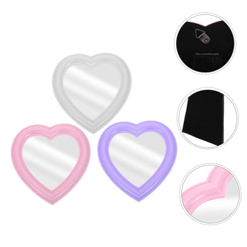 Espejo de maquillaje corazón 3 piezas Didiseaon miniatura 3