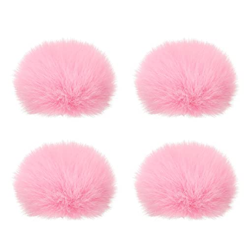 PATIKIL Furry Microphone Windscreen 7mm x 62mm Mic Cover Windshield for Indoor Outdoor Microphone Pink 4 Pack
