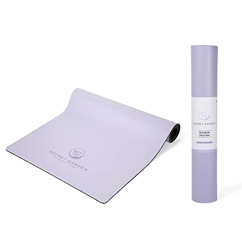Non-Slip Yoga Mat – Double-Layered Exercise Mat for Pilates, Meditation, Exercise – 5mm Thick Yoga Mat for Cushioning and Suppor – Lavender