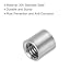 uxcell 10Pcs M8 Round Connector Nuts, 304 Stainless Steel Coupling Nut 10mm/0.39