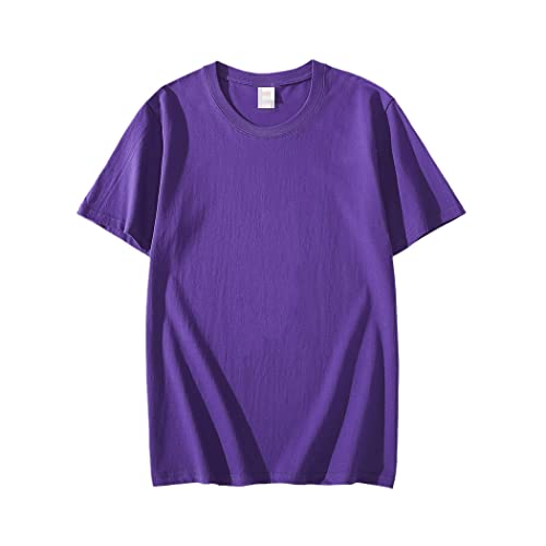T-shirt en coton pour homme YIOLEAMP violet 4XL idéal pour le week-end