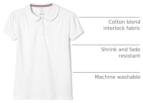 Image of French Toast Toddler Girls Short Sleeve Peter Pan Collar Polo