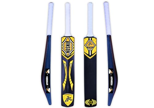 VINSON Stokes Edition Hard Plastic Cricket Bat for Tennis Ball Matches/Tournament, Full Size(34' X 4.5'), Big Edge, Ideal for Turfs, Box or Gully Leagues, Suitable for Kids & Adults, Weight - 850 gm