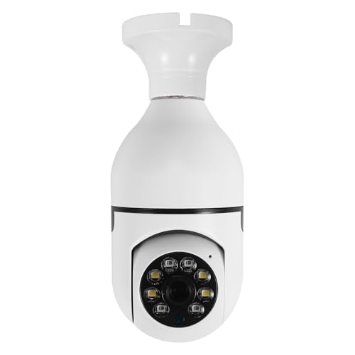 Nettoppo Bulbo de Vigilancia E27 WiFi CáMara IP VisióN una Color Seguimiento Humano AutomáTico 4X Zoom Digital Monitor de Seguridad