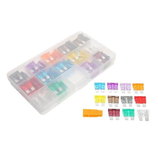 Kit de fusibles automotrices Unomor, 150 piezas, formato bajo, para autos, camiones, RV y motocicletas, reemplazo rápido, surtido compacto con caja de almacenamiento para fácil acceso miniatura 1