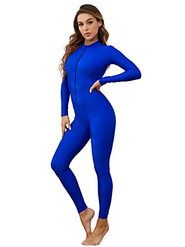 speerise Erwachsene Lycra Spandex Langarm Rollkragen Einteiler Bodysuit, Königsblau, XXL Cover