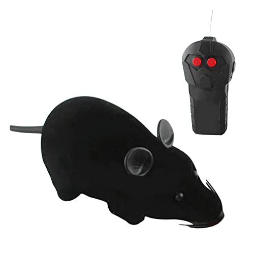 Divertido juguete de animales teledirigido para mascotas, gato, perro, regalo, juguete interactivo QIn106 (negro, talla única)