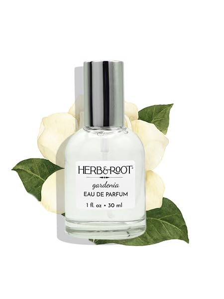 Herb & Root Gardenia Eau de Perfume Spray: Fresh Floral Womens Fragrance | Long-Lasting Clean Vegan Perfume for Women | Cruelty-Free Body Spray | Soft White Gardenia & Notes