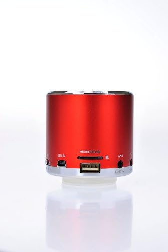 hsini Portable Mini Music SD USB Speaker for PC Mobile Phone MP3 Player - Retail Packaging - Red