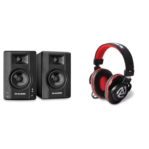 M-Audio BX3BT 3.5 Studio Monitors & PC Speakers with Bluetooth for Recording and Multimedia & Numark HF175 - DJ Headphones with closed back over ear design, 40mm drivers