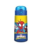 Seven Borraccia termica Spiderman, 460 ml, Acciaio, Cannuccia, Apertura automatica, Tenuta stagna, Mantenimento temperatura:caldo 12h/freddo 24h, Scuola e asilo