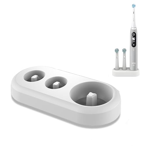 Electric Toothbrush Head Holder – Toothbrush Stand for Oral B Electric Toothbrush Heads – Bathroom Storage Organiser – White Tooth Brush Holder Set