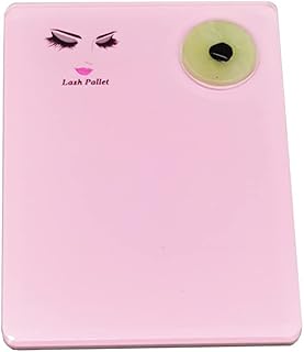 Acrylic Eyelash Extension Eye Lash Pallet Tool, Grafting False Eyelash Jade Console Round Jade Stone Organizer Eyelash Extension Grafting Tray Gasket (Pink-4.72x3.54inch)