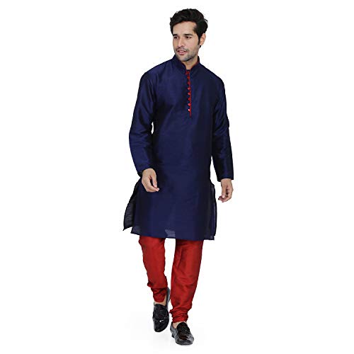 Kurta indien homme bleu taille 40 pour rester élégant à la maison