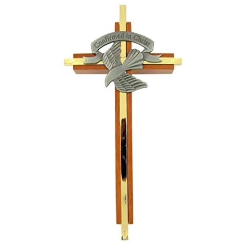 singer star case Confirmed In Christ Wood and Brass Confirmation Wall Cross with Pewter Holy Dove, 7 Inch Cover