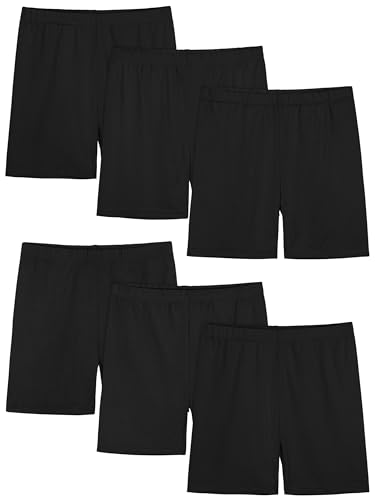 FEOEOR 6 Pack Girls Bike Shorts Cartwheel Toddler Biker Under Dress Dance Multi-Color Kids Shorts Girls Clothes Black 2-3T