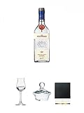  Schladerer Zwetschgenwasser 0,7l aus vollreifen Früchten - Deutschland + Schladerer Kelchglas 1 Stück + Schladerer Deckel für Kelchglas 1 Stück + Schiefer Glasuntersetzer eckig ca. 9,5 cm Durchmesser