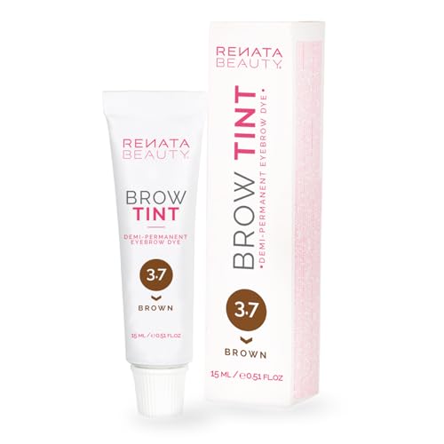 Renata Beauty Tinte para Cejas 15ml – Coloración Premium Cejas de Larga Duración con Resultados de 4 Semanas – Fórmula Hidratante Segura y Suave [Color Marrón] [Oxidante No Incluido]