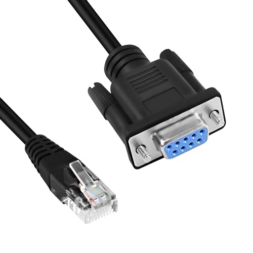 MEIRIYFA DB9 9PIN a RJ45 Console Cavo, RJ45 maschio a DB9 9 pin femmina RS232 porta seriale Cat5 Ethernet LAN Console Cavo per router, switch - 28cm
