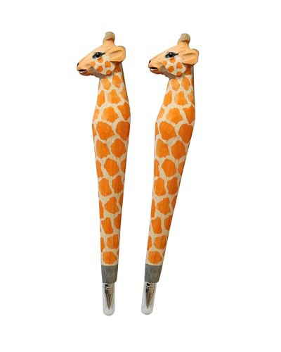 Bolígrafos de gel con forma de animal de madera 2 unidades