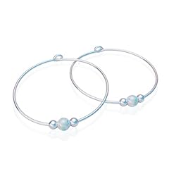 Smooth Silver with White Opal