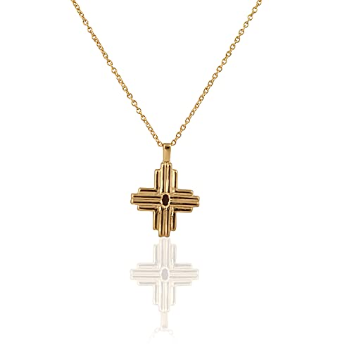 Gold Plated 925 Sterling Silver Cross Locket Jesus Christ With 18 inches Chain Cross Grooved Style Cross Pendant Religious Catholic Cross Pendant Necklace For women