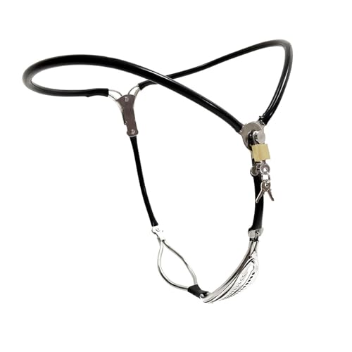 Alip貞操帯 女性用 sm 鍵付き 貞操ベルト T型 目立たない貞操体 ステンレス+シリコン SM 拘束具 アダルトグッズ 貞操具 ウエストサイズ調整可能60-90cm ブラック - 画像1