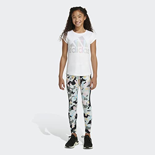 Adidas Girls' Active Sports Athletic Legging Tight, Black Multicolor Camo, Medium #TOP3