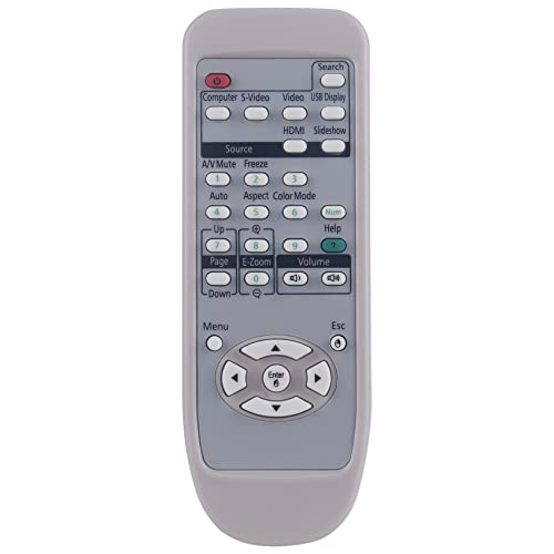 AIDITIYMI New Replacement Remote Control fit for Epson Projector EX3200 EX5200 EX7200 VS200 EB-W6 EP700 EX70 PowerLite W6 PowerLite 1220 Home Cinema 700 PowerLite S7 PowerLite S9 PowerLite 1260